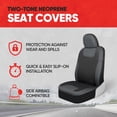 thumbnail image 2 of Fundas de asiento Motor Trend impermeables de neopreno gris para asientos delanteros, 2 of 8