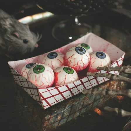 Morris Costumes - Food Tray of Eyeballs Plastic Halloween Decoration 6 1/4" x 2 1/2" - One Size
