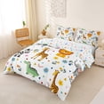 thumbnail image 3 of Castle Fairy Cute Safari Elephant Lion Giraffe Zebra Duvet Cover Queen,Cartoon Floral Animal Queen Bedding,White Multicolor,Reversible,3-Piece,No Comforter,1 Duvet Cover and 2 Pillowcases, 3 of 6