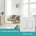 thumbnail image 3 of OKAWYC Double Decorator Light Switch Cover Belaire Beaded Metal Wall Plate, 2-Pack White 2 Gang Double Rocker, for Receptacle Dimmer GFCI Outlet Switch Cover Decorative Wallplate, Durable, 3 of 7