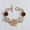 Wood, variant on Fashion Openwork Floral Adornment Bracelets Women Silver Coin Round Gems Jewelry