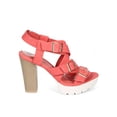 thumbnail image 2 of New Women Breckelles Nella-01 Leatherette Buckle Ankle Strap Lug Chunky Heel, 2 of 5