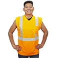 thumbnail image 4 of 10-Pack of Cordova V420-4XL Cor-Brite Type R, Class II, Orange Birdseye Mesh T-Shirt, Sleeveless, Chest Pocket, 2-Inch Silver Reflective Tape, 4X-Large, 4 of 5
