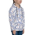 thumbnail image 3 of Disketp Rabbit And Floral Youth Hoodie Sweatshirt for Boys Girls Kids Pullover Hooded Classic Casual Essentials Hoodie-X-Large, 3 of 6