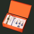 thumbnail image 1 of Reloj de cuarzo con correa de acero y diamantes pequeños de lujo para mujer, pulsera, collar, pendientes, caja de regalo, 1 of 5