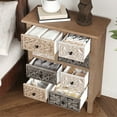 thumbnail image 4 of FOROUTIA 8 Drawer Wooden Chest with Floral Pattern,Wood Grain Finish Dresser for Bedroom,Living Room, 4 of 7