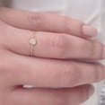 thumbnail image 3 of Jewelheart 14 K Yellow White Solid Gold Dainty Minimalist Bezel Set Diamond Chain Ring For Women, 3 of 5
