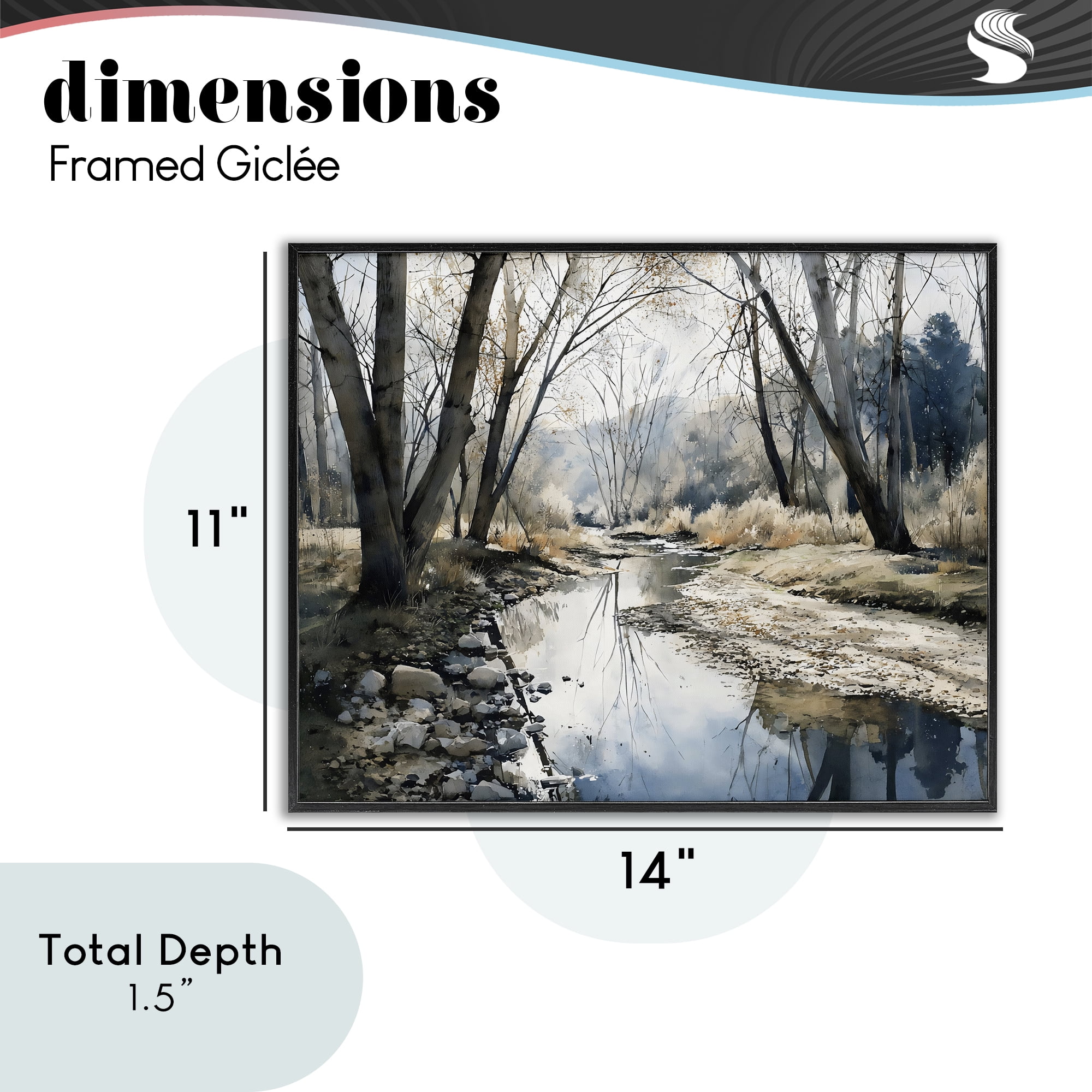 Stupell Industries Serene Reflections at Autumn Creek Black Framed Giclee Art, design by Franklyn Gregory