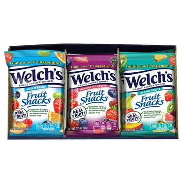 Welch’s Fruit Snacks Variety Pack, Mixed Fruit, Berries ‘n Cherries & Island Fruits, 2.25 oz Pouches, 3 Count Box