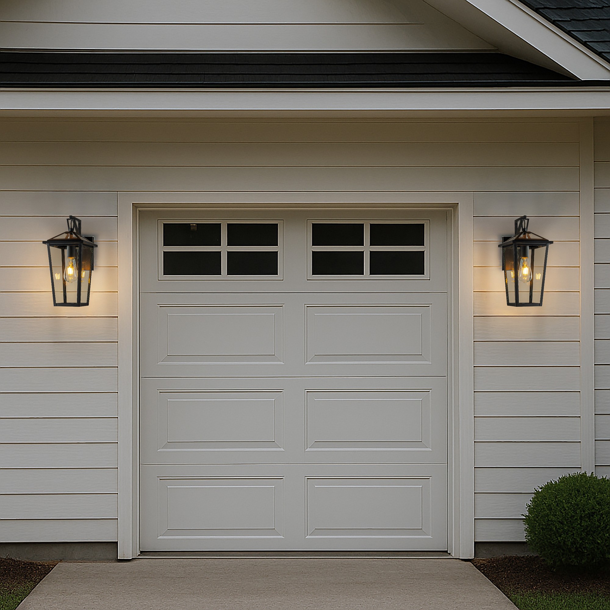 H15" 1 Light Modern Matte Black Outdoor Wall Lantern with Clear Tempered Glass Open Bottom Design Exterior Light Fixture for Entryway, Garage, Patio (Bulb Not Included)
