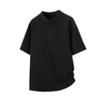 thumbnail image 3 of Men's UPF 50+ Sun Protection Henley Shirts Summer Beach Shirt Short Sleeve Tshirt Fitted T-Shirt Basic Tees Work T Shirt Black XL, 3 of 6