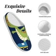 thumbnail image 5 of Fotbe Dino Playing Roller Skate Pattern Women's Fuzzy Curly Fur Memory Foam Loafer Slippers Indoor Outdoor Slippers Winter Home Shoes-35/36, 5 of 7