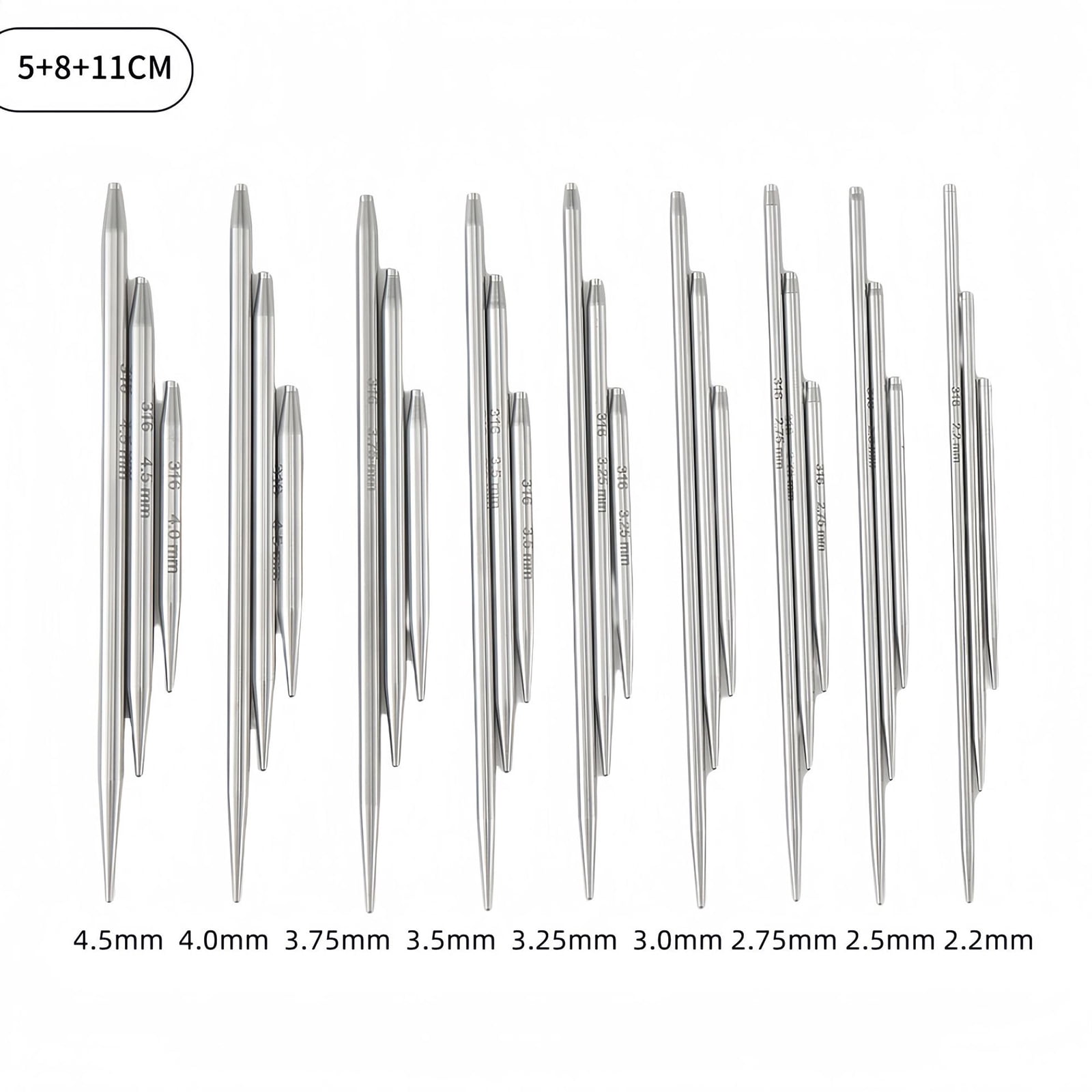 Stainless Interchangeable Crochet Needle Circular Knitting Needle Set Weaving Yarns Knitting Tool Weave Accessories Kits