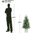 thumbnail image 5 of IDEALHOUSE 3FT Christmas Tree, Snowflake Base, 1pc Artificial Pre-Strung Multi-Mode, Snow Flocked PVC PE, Flame-Retardant Tabletop with Cloth Bag Base for Small Spaces, 5 of 8