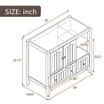 thumbnail image 3 of 36 Inch Bathroom Vanity Base Only, Single Bathroom Vanity Base with Two Door Cabinet, 2 Drawers and 2 Open Adjustable Shelves, Bathroom Vanity Cabinet Without Sink, Solid Wood Frame (Brown), 3 of 9