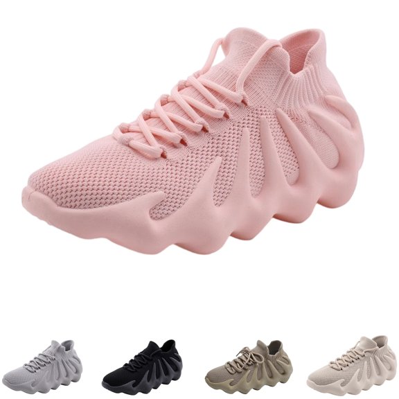 Women's Unique Octopus Wave Sole Sock Sneakers, Breathable Knit Lace-Up Lightweight Shoes, Non-Slip Comfortable Casual Walking Athletic Footwear for Daily Street Wear, 39