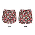 thumbnail image 5 of Lsque Skull and Roses Printed Women's Running Shorts with Liner Pockets,Elastic Quick Dry Workout Athletic Gym Yoga Shorts,Womens High Waist Shorts-, 5 of 9