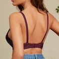 thumbnail image 7 of YWDJ Gym Bras for Women Workout Back Closures Lounge Bras Underwire Comfortable Bras Adjustable Straps Half Cup Push up See Through Bras Padded Plus Size Lace Comfortable Bras Wrap Bras Wine 85D, 7 of 7
