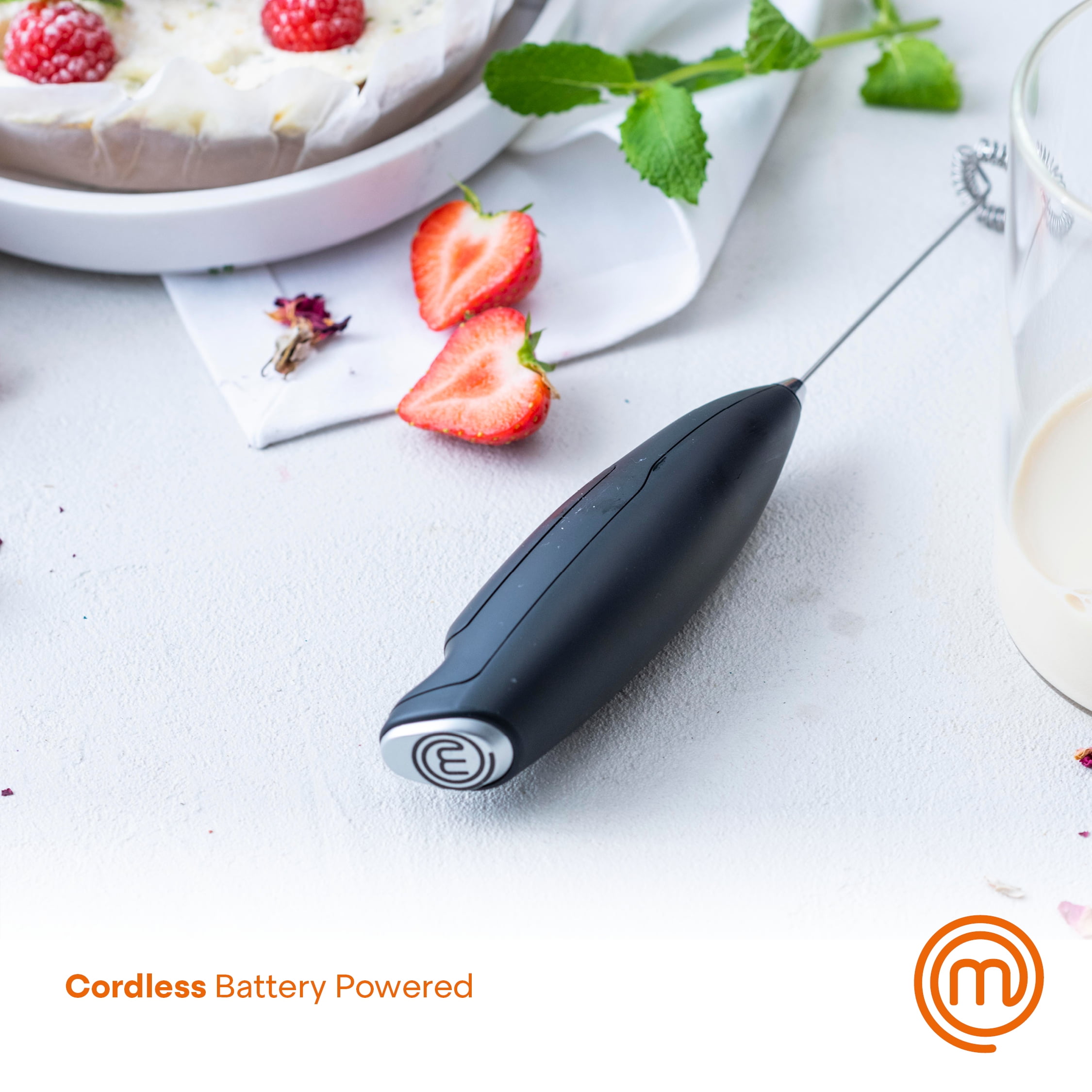 MasterChef Immersion Blender Handheld with Electric Whisk & Milk Frother  Attachments, Hand Held Stainless Steel Stick Emulsifier for Making Baby  Food