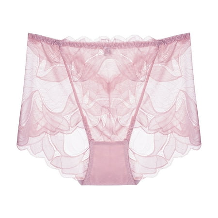hoksml Briefs for Women  Ladies Silk Lace Underwear Mid-raist Hollow Buttocks Comfortable Briefs Embroidered Cotton Crotch Women s Underwear on Clearance