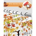 thumbnail image 4 of Hello Fall Shower Curtain Set ，Waterproof Fabric Shower Curtains Harvest Truck Autumn Maple Leaf Pumpkin Yellow Plaid Shower Curtains for Bathroom,Bathroom Decor 66"x72", 4 of 7