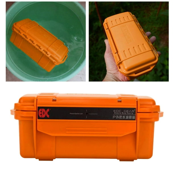 Luzkey Outdoor Water Tool Box Shock Protective Portable Container Toolbox Orange Orange