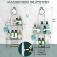 thumbnail image 2 of Shower Caddy Hanging Adjustable Shower Caddy, Rustproof Shower Organizer Extended Length Showers Caddy Over Shower Head with Hooks Soap Holder, Large Capacity Anti-Swing Bathroom Organizer, Silver, 2 of 7
