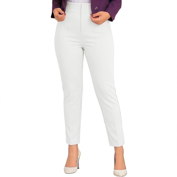 Tnhcen Women High Waisted Dress Pants Slim Fit Work Pants Stretchy Skinny Ankle Length Business Casual Trousers for Office Career