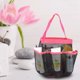 thumbnail image 2 of Bolsa de malla portátil plegable con múltiples bolsillos, organizador de almacenamiento en red, accesorios de baño (rosa roja), 2 of 8