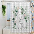 thumbnail image 3 of Easter Bunny Small Stall Shower Curtain, Waterproof Shower Curtains for Bathroom, Eucalyptus Leaves Grey Checkered Farmhouse Washable Fabric Bath Curtain for Bathtub with Hooks 36x78 Inches, 3 of 9