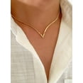 thumbnail image 1 of 1pc Fashionable Simple Geometric V-shaped Chain Clavicle Necklace For Men's Daily Casual College Style Outfit, 1 of 4