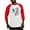 Red/White, variant on CafePress - Rainbow Hummingbird On Trumpet Vine Baseball Jerse - Cotton Baseball Jersey, 3/4 Raglan Sleeve Shirt