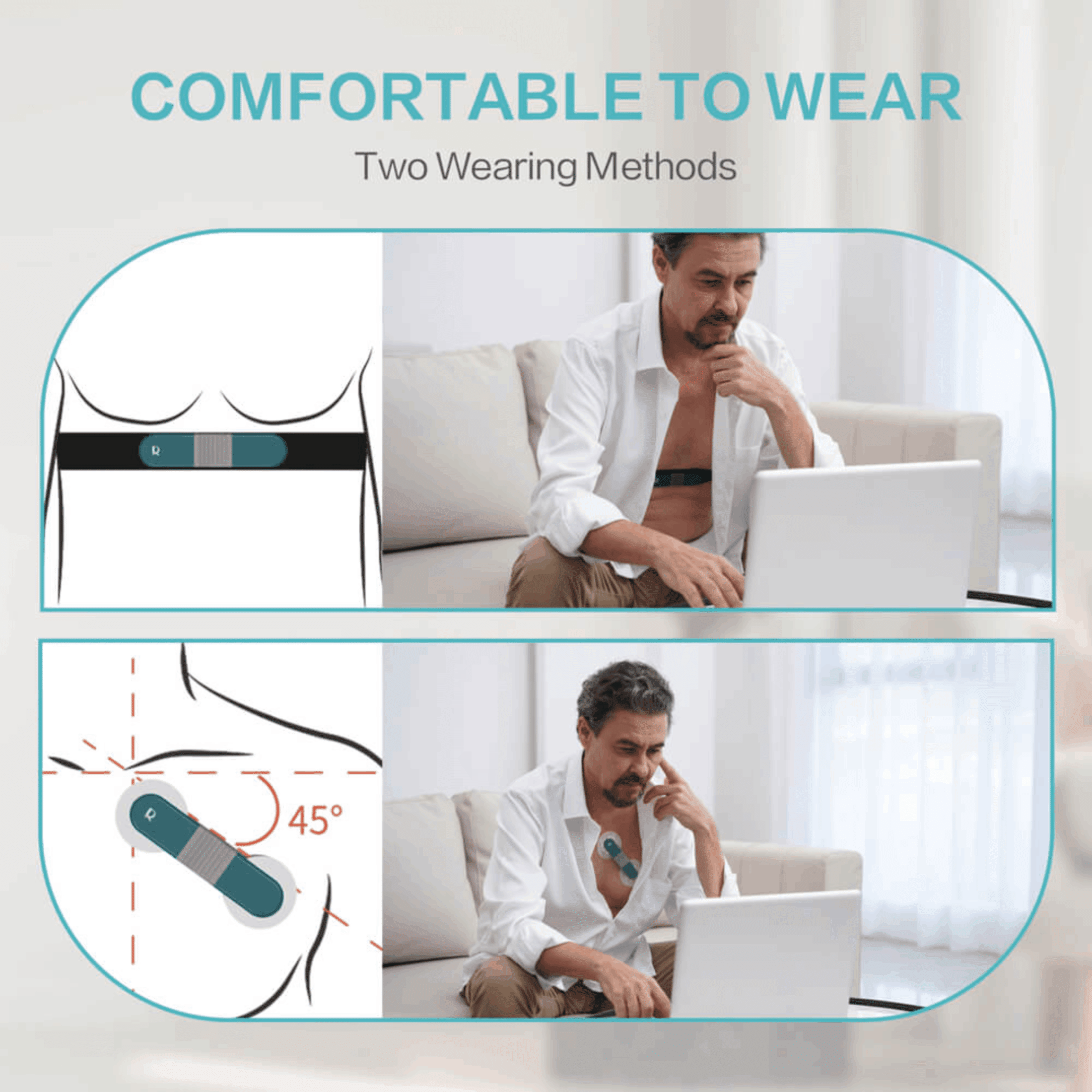 Livenpace Heart Health EKG ECG Monitor,24 Hours AI ECG Monitor with Free AI Analysis and PC Report,Home EKG Heart Health Recorder, HHM1