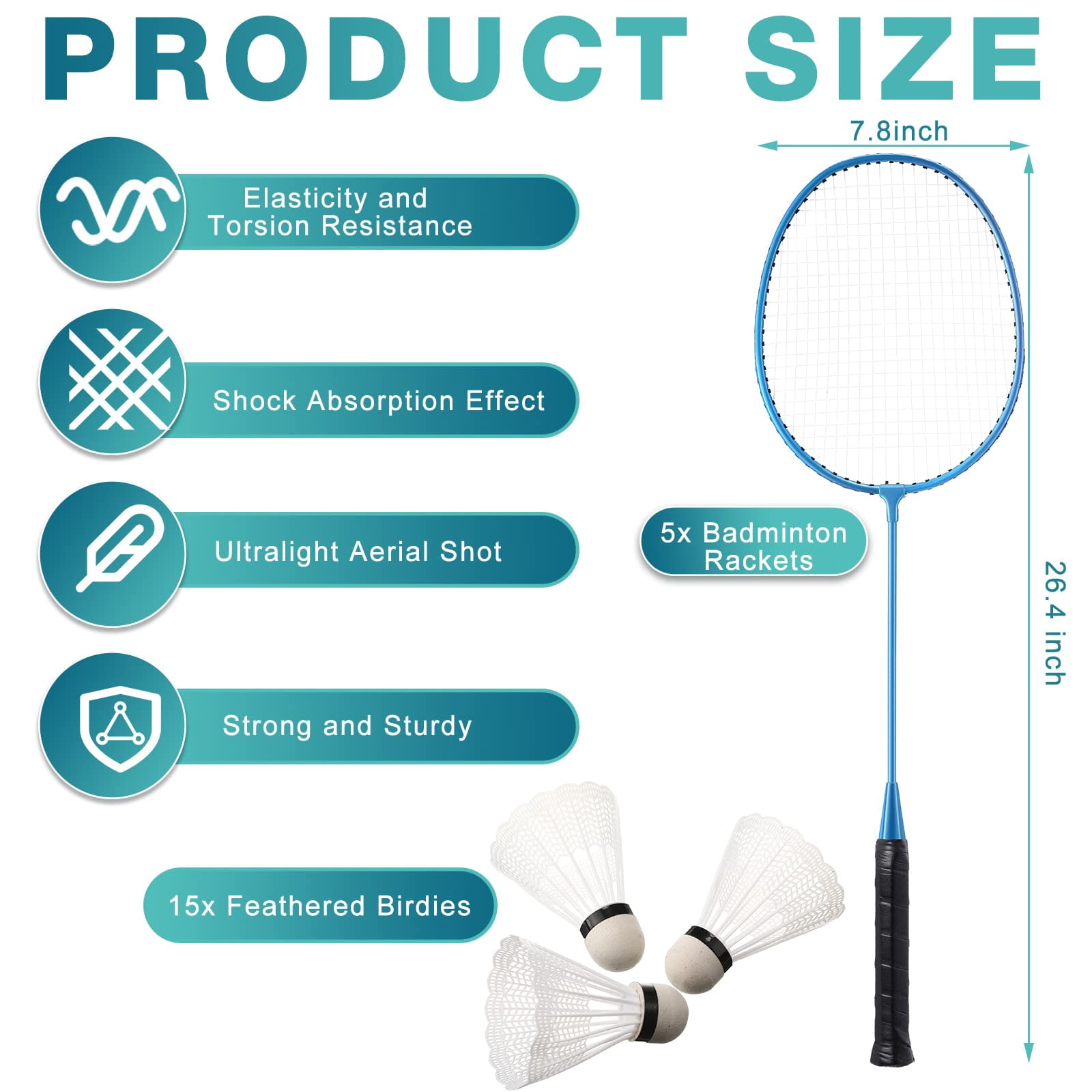 Badminton Rackets Set With Shuttlecocks Racquets For Adult And Lightweight Teenagers Shuttlecock Backyard Gym Beach Outdoor Games