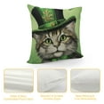 thumbnail image 4 of ARISTURING  St Patricks Day Pillow Cover Cat Green Hat Shamrock Decor Farmhouse Holiday Spring Pillow Case Decorations for Home Sofa Couch, 4 of 5