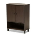 thumbnail image 2 of Skyline Decor Dark Brown Finished Wood 2-Door Entryway Shoe Storage Cabinet with Bottom Shelf, 2 of 11