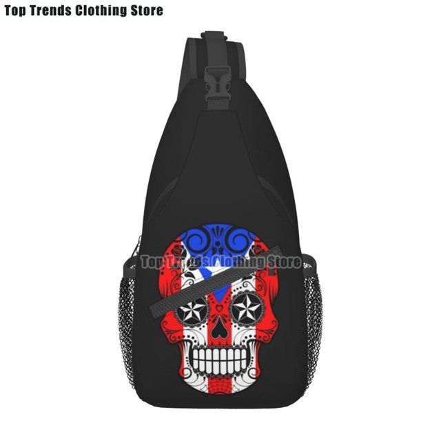 Puerto Rico Rican Flag Sling bag/Crossbody Backpack/Puerto Rican Shoulder Bag for Travel Hiking Cycling Camping Work