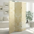 thumbnail image 6 of Oriental Furniture 6 ft. Tall Ivory Pattern Canvas Room Divider - 3 Panel, 6 of 7