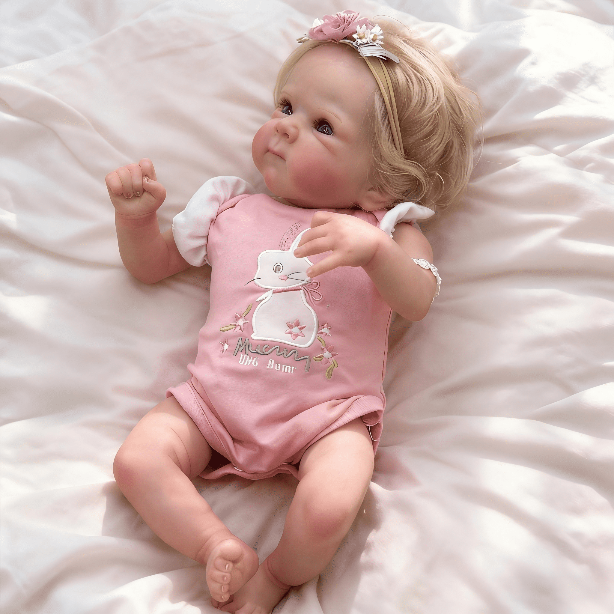 iCradle Adorable Lifelike Reborn Baby Dolls Girl 18 inch 46 cm Soft Cloth Body Blue Eyes Realistic Newborn Babies Xmas Birthday Gift for Kids