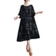 thumbnail image 1 of Vestido suelto de mujer con bolsillos Medias mangas Impreso Vestido de vacaciones en la playa MABOTO Vestido, 1 of 7