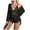 Black, variant on Elegant Women's 3-Piece Lace Pajama Set V-Neck Camisole Sleepwear & Lounge Wear, Matching Shorts & Cardigan, Plus Size Comfort in S-XXXL Purple