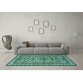 thumbnail image 3 of Ahgly Company Indoor Square Persian Turquoise Blue Traditional Area Rugs, 3' Square, 3 of 4