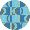 thumbnail image 1 of Ahgly Company Machine Washable Indoor Round Transitional Glacial Blue Ice Blue Area Rugs, 7' Round, 1 of 7