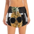 thumbnail image 4 of Lsque Pineapple With Black Glasses Printed Women's Running Shorts with Liner Pockets,Elastic Quick Dry Workout Athletic Gym Yoga Shorts,Womens High Waist Shorts-Small, 4 of 9
