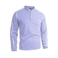 thumbnail image 3 of Henley Shirts for Men with Pocket Summer Casual Crew Neck Long Sleeve Waffle Weave T Shirts for Man Basic Tops, 3 of 5
