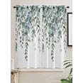 thumbnail image 2 of Spring Green Eucalyptus Leaves Bedroom Curtains 63 Inches length, Summer Rustic Botanical Window Treatment Curtain Drapes, Rod Pocket Curtain Panels for Living Room Kitchen, 42"x63", 2 Panels, 2 of 7