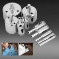 thumbnail image 1 of 10Pcs  Coated Core Drill Bit Set for Tile, Glass, Marble High Hardness, Water Lubrication, Premium Metal with  Coating, 1 of 8