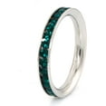 thumbnail image 3 of Tioneer Stainless Steel Eternity 3 mm Ruby & Emerald Color Crystal Stackable Rings (2 pieces) Set, 3 of 3
