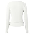 thumbnail image 3 of Lullu Girl's Tie Wrap Top Solid Lightweight Long Sleeve V Neck Shirt for Dance, 3 of 6
