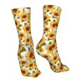 thumbnail image 7 of Bingfone Yellow Polka Dot Sunflower Prirnt Women's Men's Fun Pattern and Solid Crew Socks-1 Pair Pack-Cool & Classic Novelty Design Gifts, 7 of 7